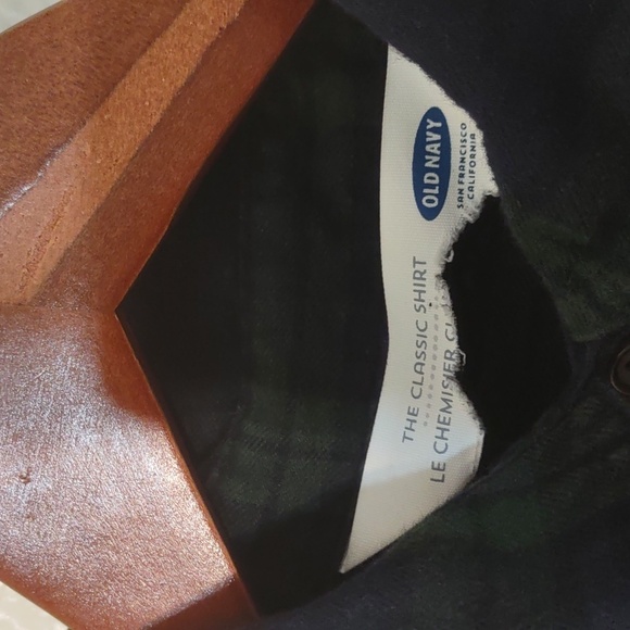 USED OLD NAVY LONG SLEEVE FLANNEL SHIRT MEN TALL M GREEN AND BLUE - Picture 2 of 7